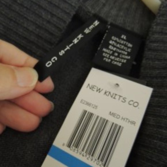 Ladies Top Size XL Open Front Cardigan Heather Gray Ribbed Knit 3/4 Sleeve NEW - Picture 7 of 10